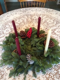 Original photograph of a Four B’s Farm Advent wreath