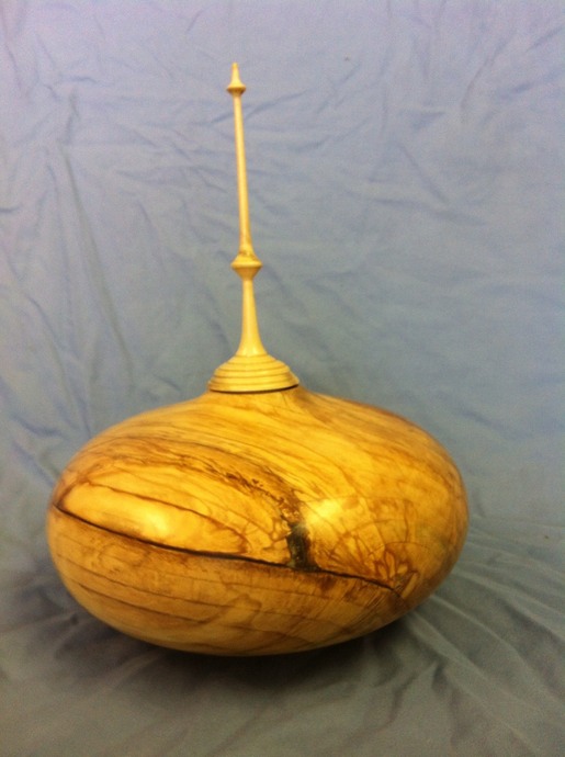 Original maple closed vessel turned at Four B’s Farm